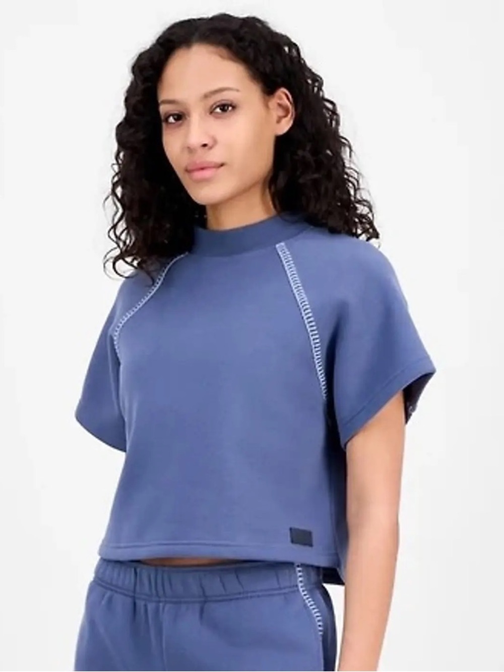 UGG Women's Short-Sleeve Cropped Sweatshirt in Slate Blue 812